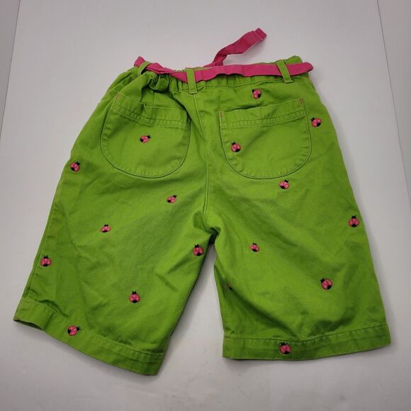 Gymboree Summer Green Chino Lady Bug Shorts Girls Size 7 Adjustable Waist - Picture 5 of 8